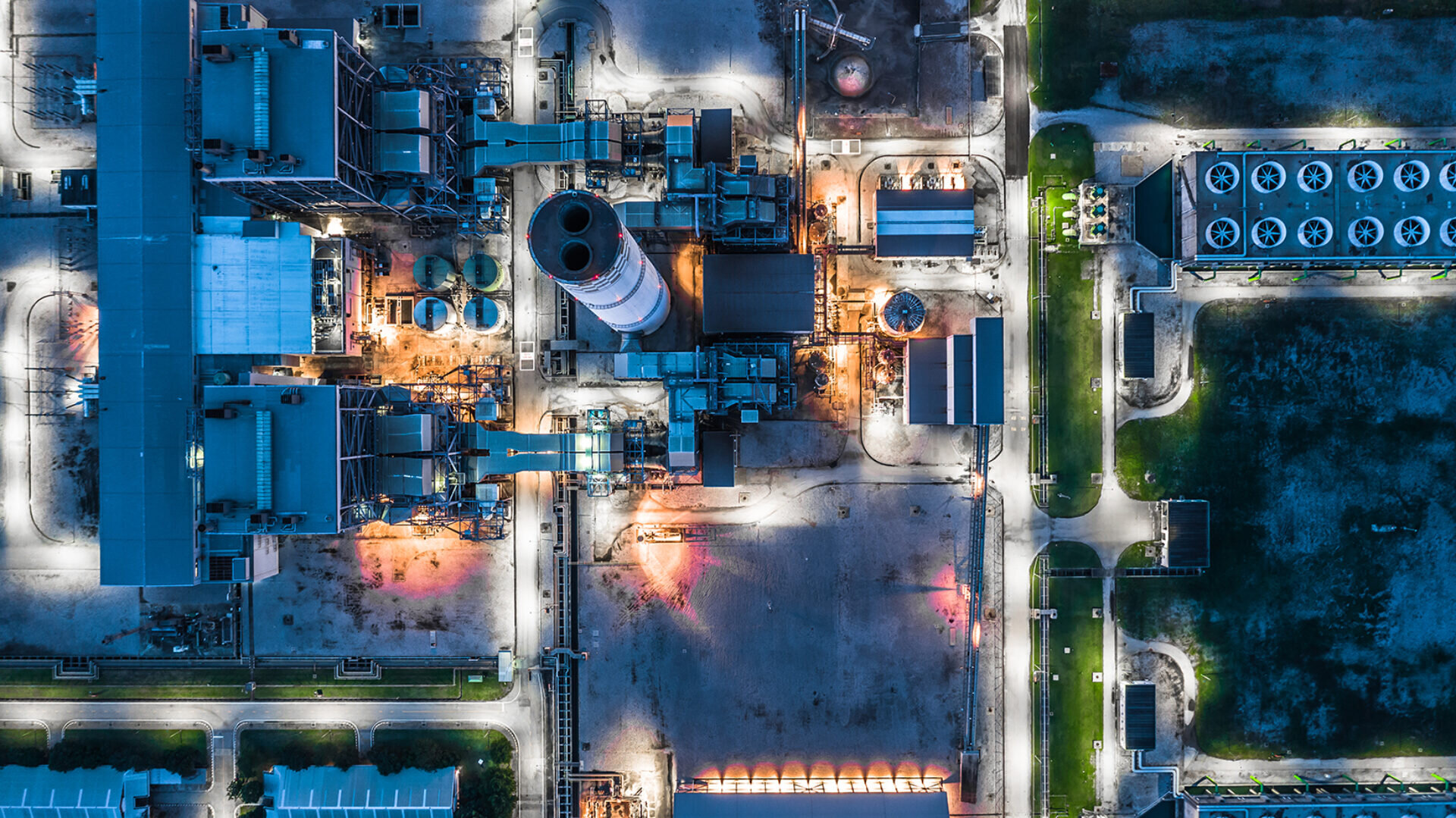 Aerial view of a power plant