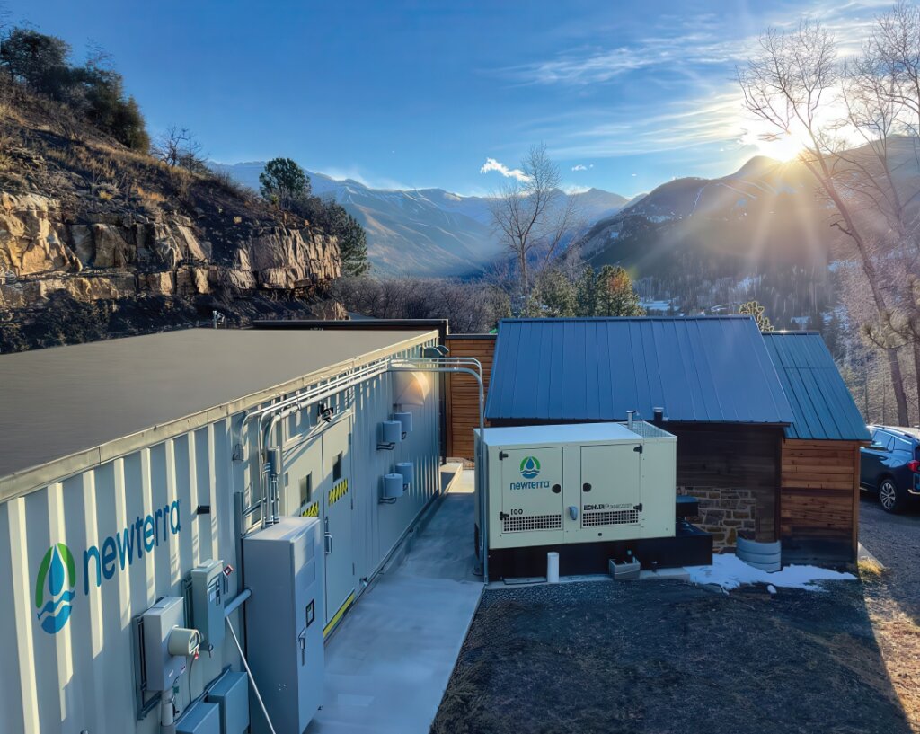 Newterra wastewater treatment system at a remote location